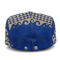 thumbnail image 3 of FUIALDOLG Navy Gold Geometric Polyester Flat Beret Hat with Soft, Lightweight Adjustable Strap Newsboy Cap for Camping Holiday Driving, 3 of 4