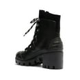 thumbnail image 3 of Schutz Jan Black Leather Lace Up  Block Heel Rounded Toe Womens Ankle Booties (Black, 5), 3 of 3