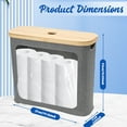 thumbnail image 2 of Dznils Toilet Paper Holder with Bamboo Lid for Bathroom Storage, Foldable and Waterproof, Up to 12 Rolls, Gray, 2 of 12
