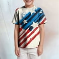 thumbnail image 2 of Karoyedx American Flag Toddler Shirt Boys Girls Shirts 4th of July Independence Day Flag Print Summer Clothes Kids Tees Watermelon Red Size,4-5 Years, 2 of 5