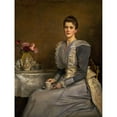 thumbnail image 2 of Sir John Everett Millais 19x24 Black Ornate Framed Double Matted Museum Art Print Titled: Portrait of Mary Endicott (D.1957), Mrs Joseph Chamberlain (1890-91), 2 of 5