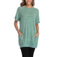 thumbnail image 4 of Innerwin T-Shirt Manches Courtes Hauts pour Femmes Col Rond Ample Vert TG, 4 of 5