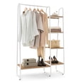 thumbnail image 1 of Costway Clothes Rack Portable Closet Storage Organizer 5-Tier Wood Shelves & Hanging Rod, 1 of 10