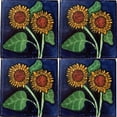 thumbnail image 2 of 4.2x4.2 Double Sunflower Talavera Mexican Tile, Set of 9 pcs, 2 of 3