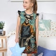 thumbnail image 4 of Fotbe Skeleton Chef BBQ Scene Vestido de Dormir para Niñas de 3 a 10 Años, Mangas Cortas, Estilo Princesa, Pijama Camisón con Mangas Voladas-Large, 4 of 6