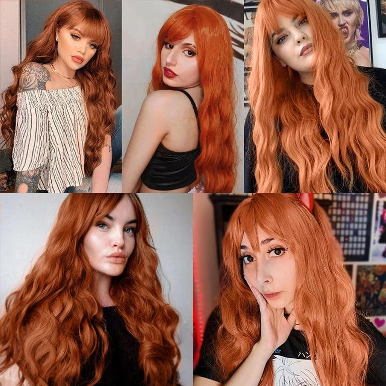 MISSWEN Female 24 inch Cosplay Wigs Copper Red Long Heat  display picture 2