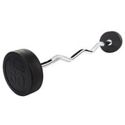 Body Solid Tools - SBZ60 Rubber Coated Fixed Curl Barbell, 60lb