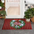 thumbnail image 4 of Christmas Welcome Mat Outdoor Polyester Doormat & Porch Decor  17x29 inch  Snowmen Anti-slip Rug, 4 of 10