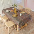 thumbnail image 3 of Orange Boho Ethnic Paisley Pattern Rectangle Tablecloth 60"x120",Waterproof Polyester Rectangle Table Cloth, Wipeable Spillproof Polyester Tablecloth for Dining, Camping, Indoor and Outdoor, 3 of 6