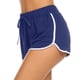 thumbnail image 2 of Gibobby Pantalones dama Cintura elástica casual Yoga Mujeres Pantalones altos Vendaje Cintura Pantalones cortos Mujeres Pantalones de yoga(Azul， L), 2 of 5
