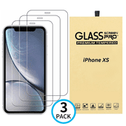 iPhone XS Tempered Glass Screen Protector, HD Clear, 9H Protection, Scratch Resistant, Pack of 3