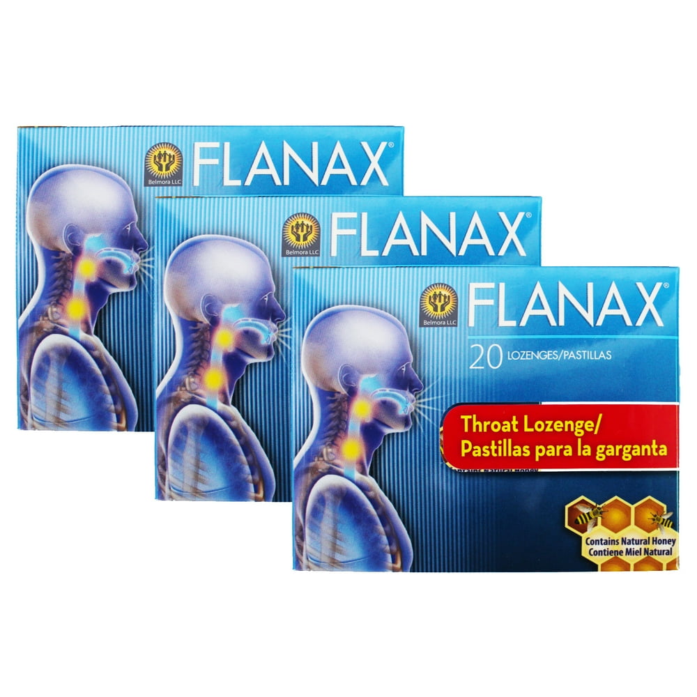Flanax Natural Honey Cough Relief Throat Lozenges Pastillas 20/40/60