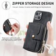 thumbnail image 4 of Phone Case for iPhone 14 Plus 6.7 inch Zipper Wallet Cover with Credit Card Holder Slot Shoulder Crossbody Strap Cell i-Phone 14+ iPhone14Plus 5G i i14 + iPhone14 14Plus Women Girls Men Black, 4 of 13