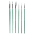 thumbnail image 1 of Juego de 6 pinceles de acuarela multifuncionales, fáciles de limpiar, de amplia aplicación, de material premium y duraderos, color verde bambú., 1 of 14