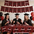 thumbnail image 4 of Graduation Season Themed Party Disposable Tableware Paper Plates Paper Cups Paper Napkins Tablecloths Decorations 6-Piece Set, 4 of 6
