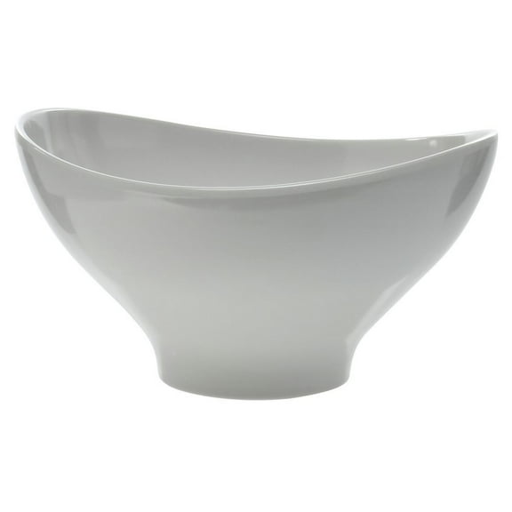 HUBERT® Serving Bowl White Oval 123 oz Curved Melamine - 11 1/2" L x 10 3/8" W x 6 1/2" H