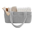 thumbnail image 4 of Baby Diaper Caddy Organizer Portable Corduroy Nursery Storage Basket with Handle for Newborn Essentials, Changing Table, Car and Baby Shower Gift, 4 of 8