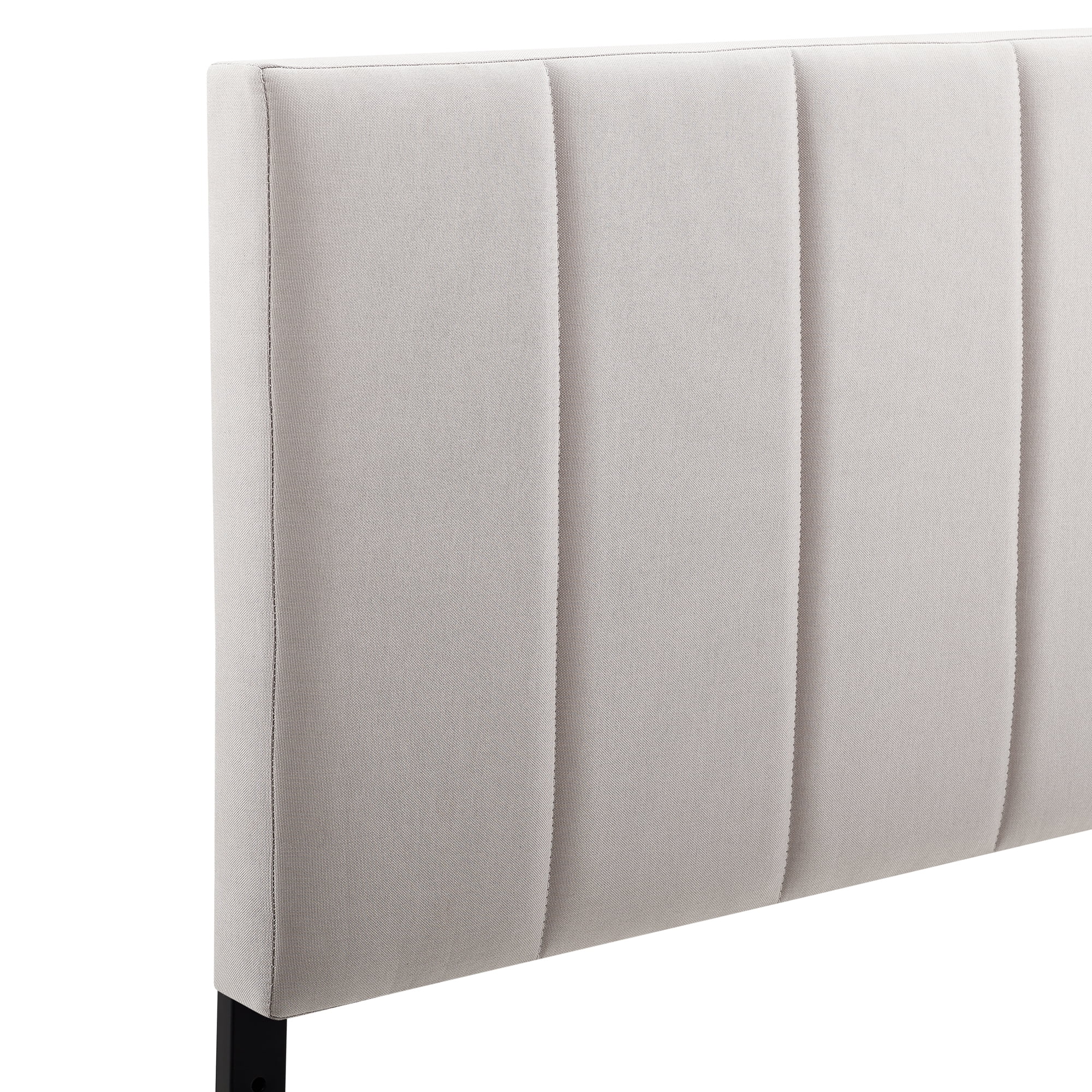 Modern Sleep Sabine Tufted Upholstered Headboard, Beige and Queen