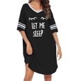 thumbnail image 2 of Sleep Shirts for Women Short Sleeve Cotton Novelty Night Shirts V Neck Oversized Nightgowns Cute Printed Nightdress, 2 of 7