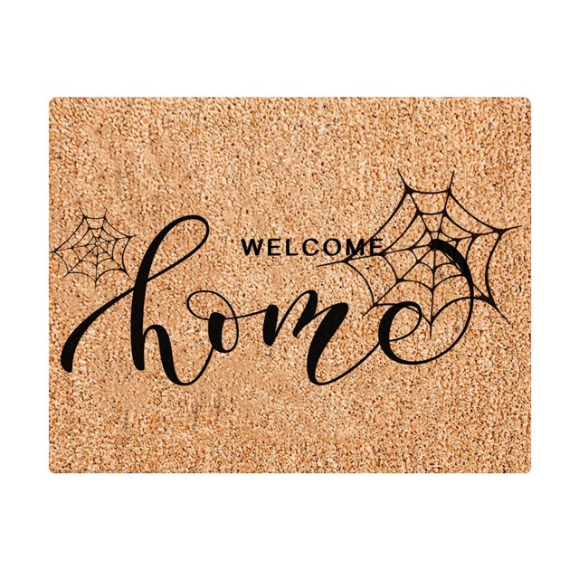 Halloween Decorative Doormat 50x80CM - Anti-Slip Polyester Floor Mat with Fun Halloween Elements, Machine-Washable Indoor/Outdoor Entryway Rug for Porch, Patio & Home Holiday Decoration, Khaki Color