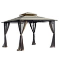 thumbnail image 1 of Garden Winds Replacement Canopy Top Cover for the Bamboo Look Gazebo -Standard 350 - Stripe Stone, 1 of 8