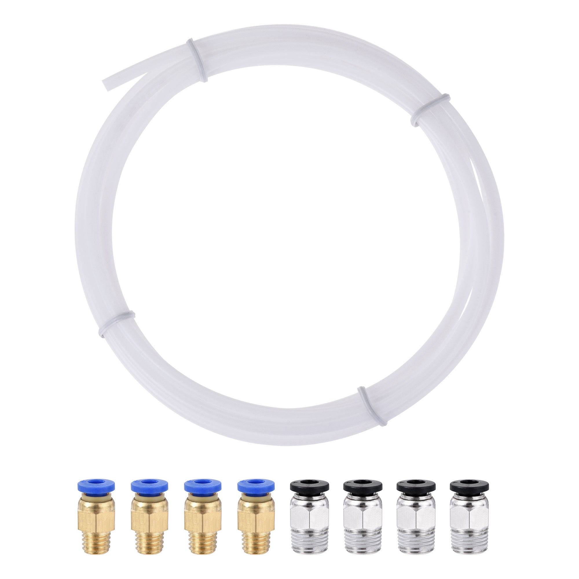 Uxcell Pneumatic PTFE Air Tubing Kit 4mm OD 2mm ID 4M White with M8 G1