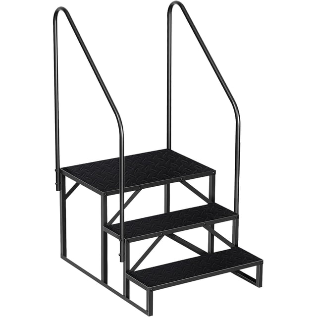 QinaQin RV Stairs with Handrails, Anti Slip Portable Steps for Trailer, Hot Tub, Porch, Spa or Pool, 660 Lb Capacity