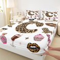thumbnail image 3 of Feelyou Initial C Twin Sheet Sets, A-Z Monogrammed Cheetah Print Bedding, 3pcs, 3 of 7