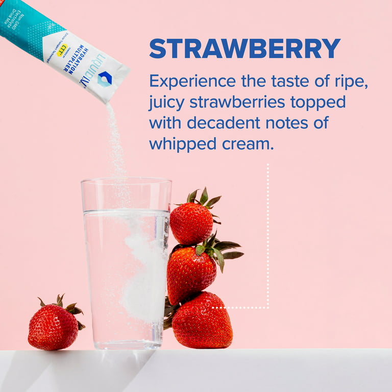 Liquid I.V. Hydration Multiplier Electrolyte Drink Mix, Strawberry - 6 stick packs, 96 g