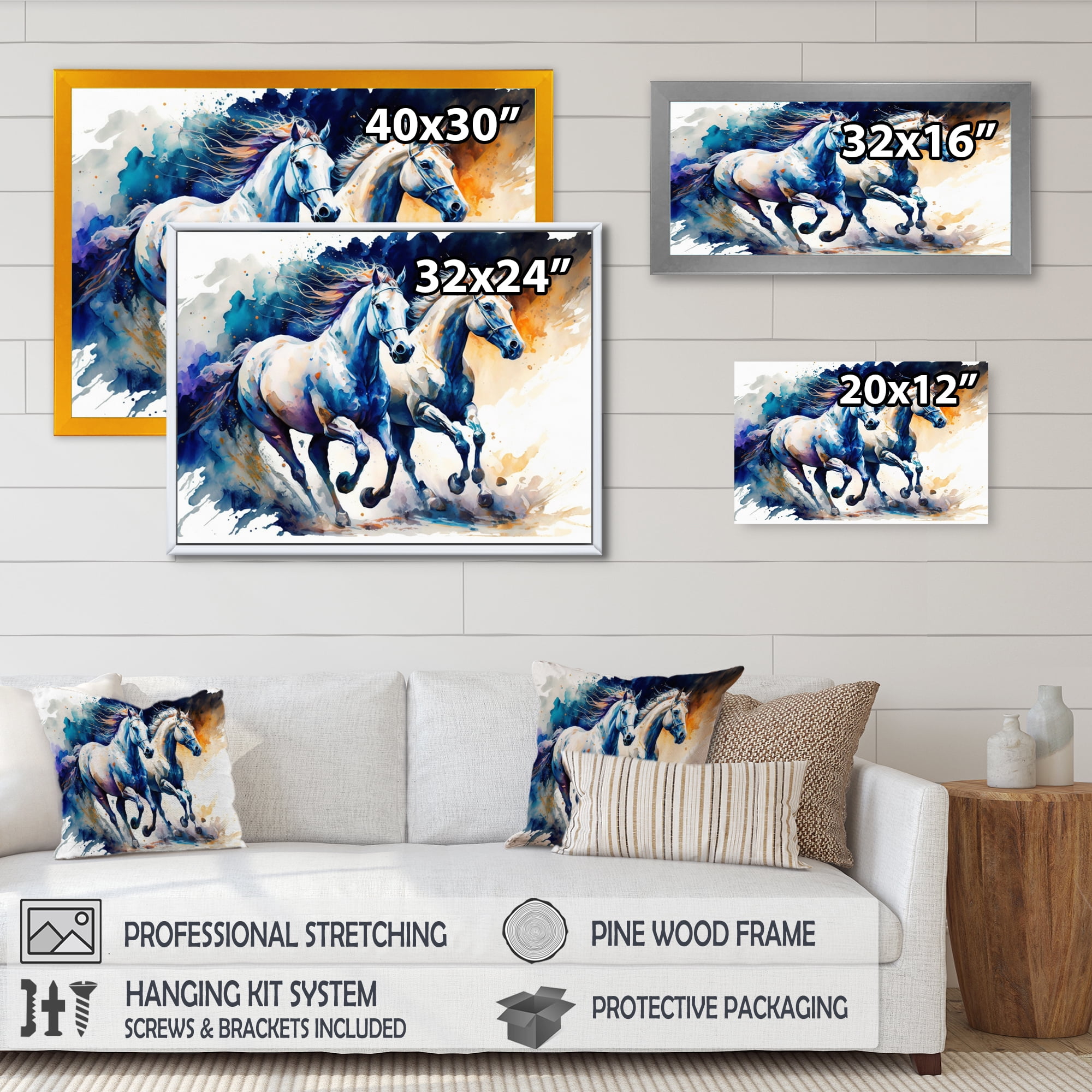 Designart Herd Of Horses Running V Canvas Wall Art