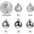 thumbnail image 3 of 34 Christmas Balls Tree Decorations Christmas Decorations, Christmas Tree Decorations Balls With Pendants Tree Decorations Christmas Plastic Pvc 4cm 34 Pieces / Set, Silver, 3 of 7