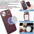 thumbnail image 2 of iPhone 13 case with Card Holder, iPhone 13 Phone Case Wallet for Women magsafe Compatible Wallet Detachable 2-in-1 for Men-Red Wine, 2 of 13