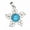 Blue Turquoise (Silver), variant on Natural Crystal Round Bead Hollow Out Flower Pendant Stone Quartz Healing Reiki