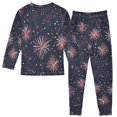 thumbnail image 2 of FORMRS Long Sleeve Top and Pants Pajama Set for Niños 2-Piece Sleepwear, Sizes 18M-8Y, Red and White Fireworks Pattern, 2 of 6