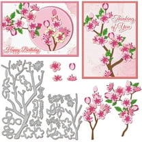 Superimposed Cherry Blossoms Cutting Dies for DIY Scrapbooking Metal Spring Flowers Cut Dies Plants Die Cuts for Card Making Embossing Photo Album Craft Decor