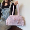 thumbnail image 6 of Puffer Tote Bag Quilted Crossbody Bags for Women Puffy Shoulder Handbag Carry on Weekender Bag Y2k Bow Purse Travel Work, 6 of 6