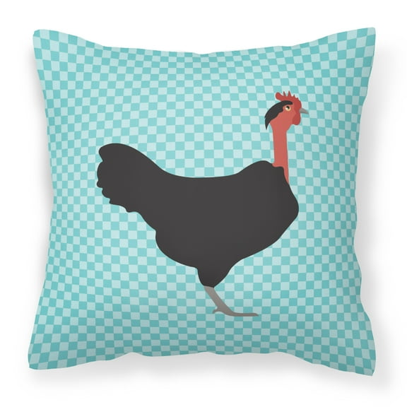 Naked Neck Chicken Animal Art Checkboard Design Fabric Decorative Pillow