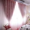 thumbnail image 2 of Star Curtains Stars Blackout Curtains for Kids Girls Bedroom Living Room Colorful Double Layer Star Cut Out Stripe Window Curtains, 1 Panel, 2 of 7