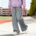 thumbnail image 4 of OGLCCG Girls Sweatpants Wide Leg Drawstring Baggy Kids Joggers Pants Open Bottom Teen Athletic Trousers with Pockets Size 4-16, 4 of 6
