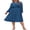 Dark Blue, variant on Women's Plus Size Swiss Dot Long Sleeve Chiffon Dresses Flowy High Waist A Line Ruffle Babydoll Midi Dress