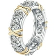 thumbnail image 5 of AKYUSGFL Fashion Rings for Women Synthetic Diamond Studded Zirconia Inlaid Rings Wedding Engagement Rings Jewelry Accessory Gifts, 5 of 5