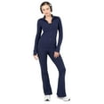 thumbnail image 4 of Yitty Active Women's Ultraluxe Full Lenght Full Zip Jacket, Athleisure, 4-Way-Stretch, Thumbholes, Deep Navy, M, 4 of 7