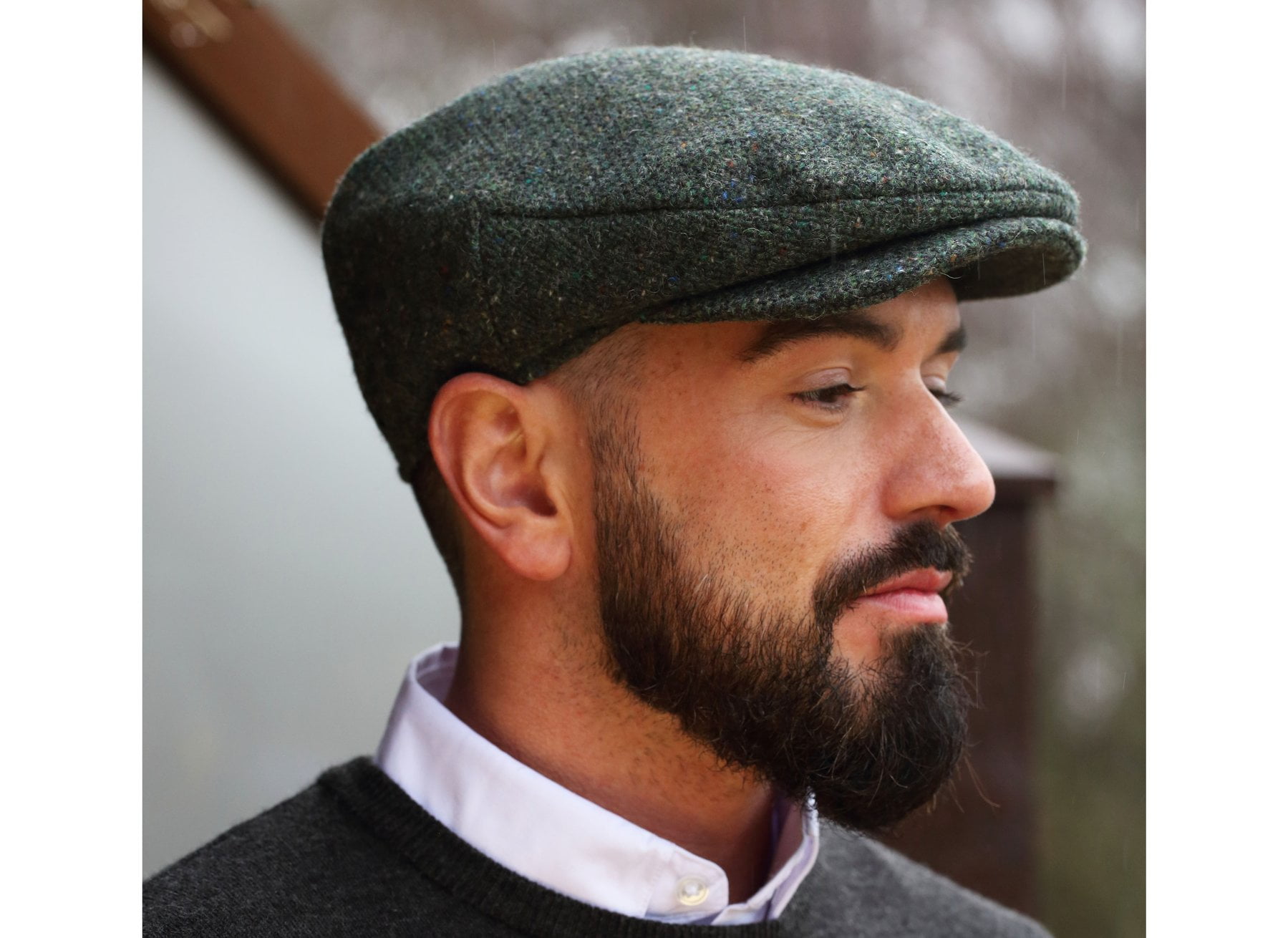Hanna Hats of Donegal Vintage Flat Cap 100% Wool Tweed Men's Irish Hat Handcrafted in Ireland