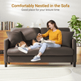 thumbnail image 5 of Neche 65" Sofa Couch for Living Room Office Small Space, Comfy Loveseat in a Box, Brown, 5 of 11