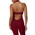 thumbnail image 4 of Cutuoiiu Womens Lace V-neck Halter Jumpsuit Backless Flared Pants Yoga Bodysuit for Workout Gifts, 4 of 6