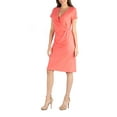 thumbnail image 3 of 24/7 Comfort Apparel Women's Faux Wrapover Dress with Cap Sleeves, 3 of 4
