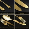 thumbnail image 6 of TINANA Silverware Sets, 24 PCS Flatware Set for 4, Premium Stainless Steel Cutlery Utensil Set with Steak Knives Mirror Polished Forks and Spoons, Dishwasher Safe, Gold, 6 of 7