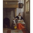 thumbnail image 3 of Pieter De Hooch 15x17 Black Modern Framed Museum Art Print Titled - A Woman Peeling Apples (C. 1663), 3 of 5