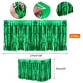 thumbnail image 2 of 2 Pcs 29x108 Inch Green Metallic Foil Fringe Tinsel Table Skirts, 2 of 7