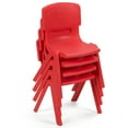 thumbnail image 3 of Topbuy 4-Piece Plastic Kids Chair Modern Stackable Learning Chairs Red, 3 of 5